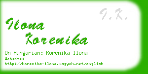 ilona korenika business card